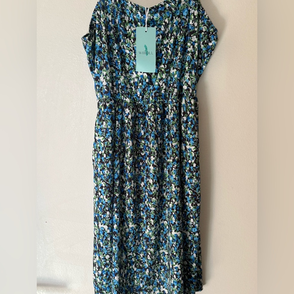 Floral Dress - Blue and White